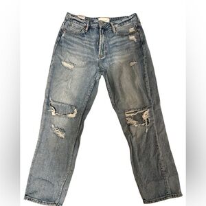 Dear John Women's Relaxed Distressed Blue Jeans High Rise